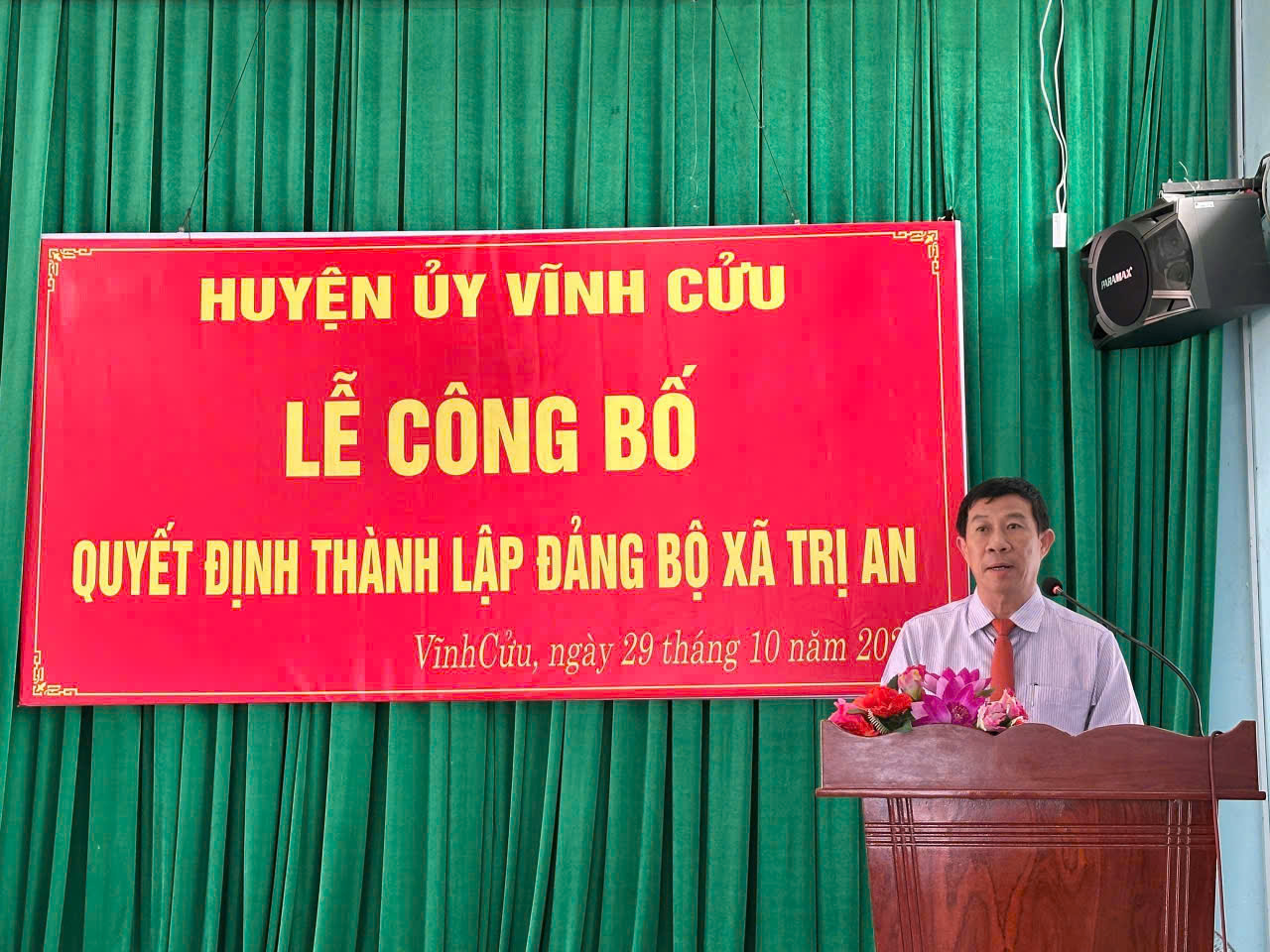 Thành lập Đảng bộ xã Trị An trên cơ sở sát nhập xã Hiếu Liêm và xã Trị An